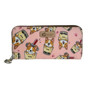 Waterproof Boba Corgi Long Wallet Fits Phone & Bills